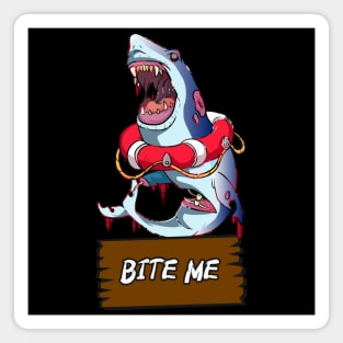 Bite me Shark Zombie Magnet